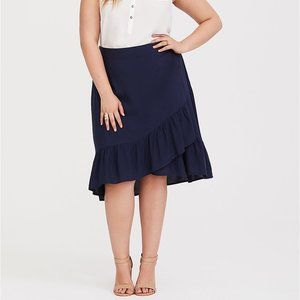Faux wrap ruffle skirt